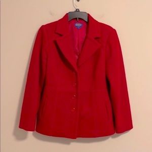 Pendleton red Merino wool blazer